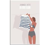 Toile Affiche Bretagne Summer Girl Vintage Rétro Mur Art Art Imprimer Chambre Décoration Accueil Décoration Sans cadre 40x60cm