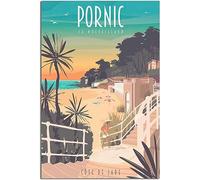 Toile Affiche Pornic Noeveillard Cote De Jade Beach Vintage Rétro Mur Art Art Imprimer Chambre Décoration Accueil Décoration Sans cadre 40x60cm