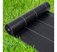Toile anti-mauvaises herbes pour jardin, 1,2 m x 76 m, 91 m² à 142 g/m², en rouleau de tissu anti-mauvaises herbes indéchirable, perméable à l'eau, non-tissé de paillage résistant aux UV contre les
