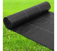 Toile anti-mauvaises herbes pour jardin, 1,5 m x 91 m, 136 m² à 116 g/m², en rouleau de tissu anti-mauvaises herbes indéchirable, perméable à l'eau, non-tissé de paillage résistant aux UV contre les