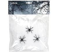 toile araignée 20gr blanc et 3 araignées - boland 74415 Wit G