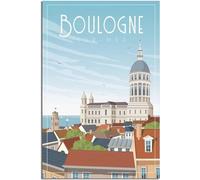 Toile Art Boulogne-sur-Mer Skyline Vintage Voyage Affiche Peinture Mur Affiches Décor À La Maison Art Mural Toile Sans cadre 40x60cm