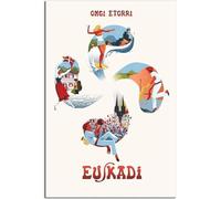 Toile Art Croix Pays Basque Vintage Voyage Affiche Décor À La Maison Peintures Décoratives Peinture Toile Chambre Sans cadre 40x60cm