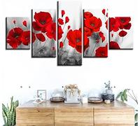 Toile Art Mural 5 Pièces Toile 5 Tableaux Coquelicots Romantiques Avec Cadre 150 X 100 Cm 5 Panneau Mural Art Image Home Decor Pour Salon Photo Sur Toile Poster Des Illustrations