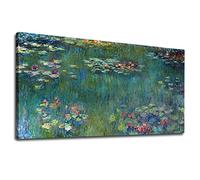 Toile Art mural surdimensionné Nénuphars par Claude Monet Peintures sur toile - Extra Large Affiche Contemporaine Monet Photos 85x170cm (33x67in) Avec Cadre