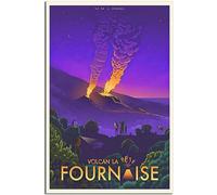 Toile Art Réunion volcan Vintage voyage affiche décor à la maison toile affiches murales Art peinture murale Sans cadre 40x60cm
