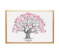 Toile Avec Arbre D'Empreintes Digitales - Livre D'invités De Mariage, Arbre D'Empreintes Digitales Des Invités | Livre D'invités Imperméable, Arbre Alternatif, Décoration Murale Co