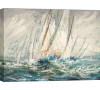 Toile avec voiliers - Luigi Florio, De l'eau et du vent - 60x40 cm
