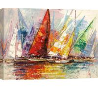 Toile avec voiliers - Luigi Florio, Kaléidoscope de voiles - 70x50 cm