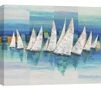 Toile avec voiliers - Luigi Florio, Océan - 70x50 cm