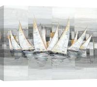Toile avec voiliers - Luigi Florio, Regatta - 70x50 cm