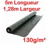 Toile Bache de paillage tissée - Anti-Mauvaises Herbes - 130g/m2 - Largeur 1,28m - Longueur 5m