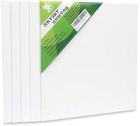 Toile Blanche Pour Peinture Acrylique Ou Huile - Lot De 5 - Toiles À Peindre Avec Chassis En Bois De Pin - Tableau Vierge A Peindre - Format 20cm X 20cm
