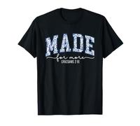 Toile Bleue Fleur Made for More Ephesians 2:10 Bible Women T-Shirt