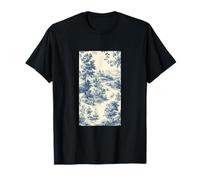 Toile bleue française motif scène pastorale vintage T-Shirt