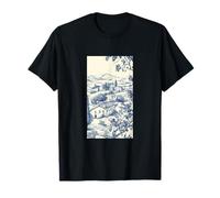 Toile bleue française motif scène pastorale vintage T-Shirt