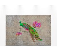 Toile Bouquet d'oiseaux Vert Beige Violet 90x60 DD120497 Peinture murale sur châssis