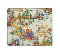 Toile Chinoiserie Style Chinois Ancienne Tapis De Souris Bords Cousus Tapis Souris Douce Mouse Pad pour Gamer Jeux Études 25X30Cm