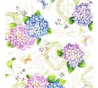 toile cirée nappe table au mètre été fleurs hortensia b9029-01 taille SÉLECTIONNABLE en carré rond ovale - Bariolé, 100 x 140 cm eckig