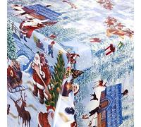 toile cirée nappe table au mètre Noël Village de Noël 01228-00 taille SÉLECTIONNABLE en carré rond ovale - Bariolé, 100 x 140 cm eckig
