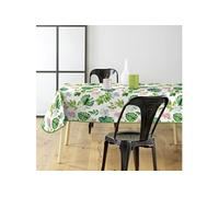 Toile cirée rectangulaire - 140x240 cm - Fleurs et feuillage tropical Vert Vert G