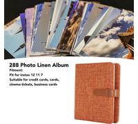 Toile couverture rigide 3 pouces album photo grande capacité universelle 288 pochettes photos couverture pour Instax 12 11 7 orange