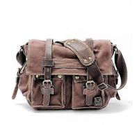 Toile cuir hommes messager sacs je suis légende will smith big sacoche bandoulière ordinateur homme portable mallette voyage sac à main-Café profond Marron