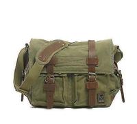 Toile cuir hommes messager sacs je suis légende will smith big sacoche bandoulière ordinateur homme portable mallette voyage sac à main-Vert Vert