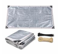Toile d’Ombrage Aluminium 90% pour Serre Et Jardin, Filet Pare Soleil Réfléchissant avec Œillets Tous Les 50cm, Filet de Camouflage pour Pergola Terrasse Plantes Chenil(4x15m)