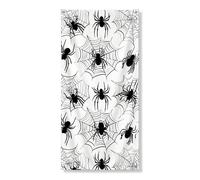 Toile d'araignée d'Halloween - Bannière décorative - Araignées et toiles noires effrayantes - Décoration d'intérieur et d'extérieur - Fournitures de vacances pour festival d'automne - 91,4 x 183 cm