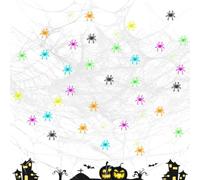 Toile D'Araignée d'halloween Décorations de Jardin d'extérieur pour fêtes