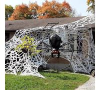 Toile d'araignée d'Halloween - Lot de 2 toiles d'araignée élastiques - 900 m² - Découpez votre propre toile d'araignée flexible pour créer des décorations d'Halloween d'horreur (à l'exception des