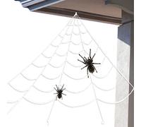 Toile d'araignée en plein air, décoration de toile d'araignée géante - Araignée énorme toile d'araignée, décorations d'Halloween en toile d'araignée élastique effrayante en plein air pour jardin