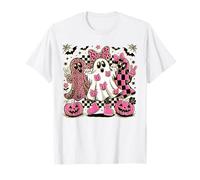 Toile d'araignée fantôme effrayante Rose d'halloween Enfants Jeunes Femmes T-Shirt