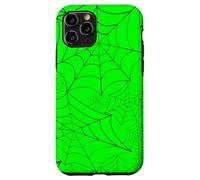 Toile d'araignée Halloween Gothique Toile d'araignée Acide Vert Effrayant Effrayant Coque pour iPhone 11 Pro
