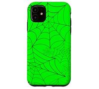 Toile d'araignée Halloween Gothique Toile d'araignée Acide Vert Effrayant Effrayant Coque pour iPhone 11
