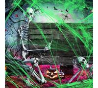 Toile d'araignée lumineuse pour Halloween - 60 g - Stretch - Décoration avec 30 araignées