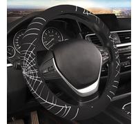 Toile D'Araignée Noire Et Blanche Caches De Volant Antidérapante Couvre Volant Voiture Universel Protecteurs Volants pour Hommes Interieur Femmes 38Cm
