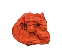 Toile d'araignée pour décoration d'Halloween - Toile d'araignée super extensible en polyester 100 g avec 20 fausses araignées, décoration de fête d'Halloween intérieure et extérieure (orange)