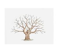 Toile d'Arbre à Empreintes Digitales pour Livre d'Or de Mariage,Affiche d'Art Mural - Type wedding fingerprint-42300.2cm