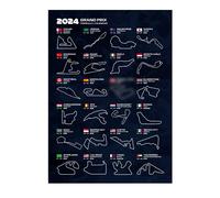 Toile D'art Mural Avec Calendrier De Formule 1,Grand Prix 2024,Peinture,Circuit De Course De Sport Automobile,Affiche Imprimée,Image Pour Décoration De Maison Modern - Type [Hl028]-21x30cm No Frame