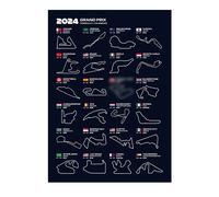Toile D'art Mural Avec Calendrier De Formule 1,Grand Prix 2024,Peinture,Circuit De Course De Sport Automobile,Affiche Imprimée,Image Pour Décoration De Maison Modern - Type [Hl029]-21x30cm No Frame