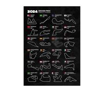 Toile D'art Mural Avec Calendrier De Formule 1,Grand Prix 2024,Peinture,Circuit De Course De Sport Automobile,Affiche Imprimée,Image Pour Décoration De Maison Mode - Type [Hl024-2]-21x30cm No Frame
