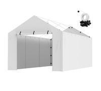 VEVOR Toile d'auvent de rechange abri de voiture, 6,1x3 m, bâche de garage paroi latérale, imperméable et protégée contre UV, installation facile élastiques à billes, blanc (haut et cadre non inclus)