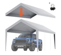 Toile d'auvent de rechange abri de voiture-VEVOR-6,1x3 m, bâche de tente de garage, imperméable protégée contre UV,gris