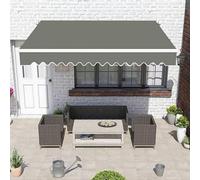 Toile d'auvent de rechange en tissu imperméable pour auvent de 4,9 x 3,7 m, 3 x 3 m, 3 x 2,4 m, 2,4 x 1,5 m, 2 x 1,5 m, pare-soleil gris en polyester pour porte et fenêtre (6x 6,1 x 3 m)