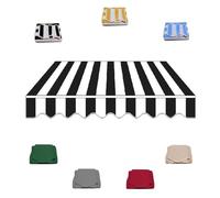 Toile d'auvent de rechange imperméable et durable pour auvent de jardin rétractable - 300 x 250 cm (noir, 3,5 x 2 m)