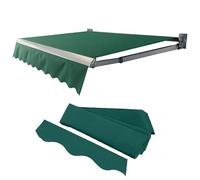Toile d'auvent de rechange pour auvent de jardin, terrasse, couverture de protection solaire pour balcon (vert, 11,4 x)