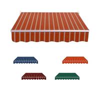 Toile d'auvent de rechange pour auvent de terrasse manuel, 3,5 m et 4 m, 100 % polyester (orange, 3,5 x 3 m)