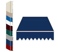 Toile d'auvent de rechange pour auvent de terrasse rétractable - 400 x 150 cm - Bleu - Matériau d'auvent avec cantonnière - Solutions d'ombrage d'extérieur